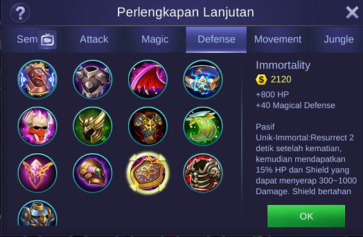Immortality Mobile Legends