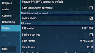 ppsspp setting menu