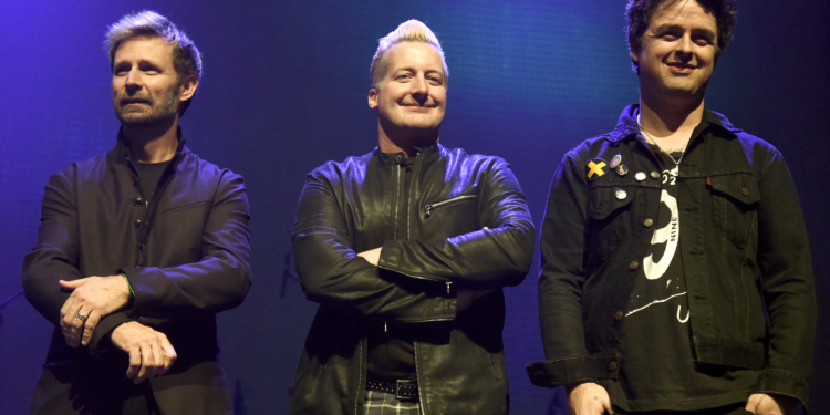 OAKLAND, CA - FEBRUARY 19:  (L - R) Mike Dirnt, Tre Cool, and Billie Joe Armstrong of Green Day attend a Tribute to Green Day's Dookie at the Fox Theater on February 19, 2016 in Oakland, California.  (Photo by Tim Mosenfelder/Getty Images)