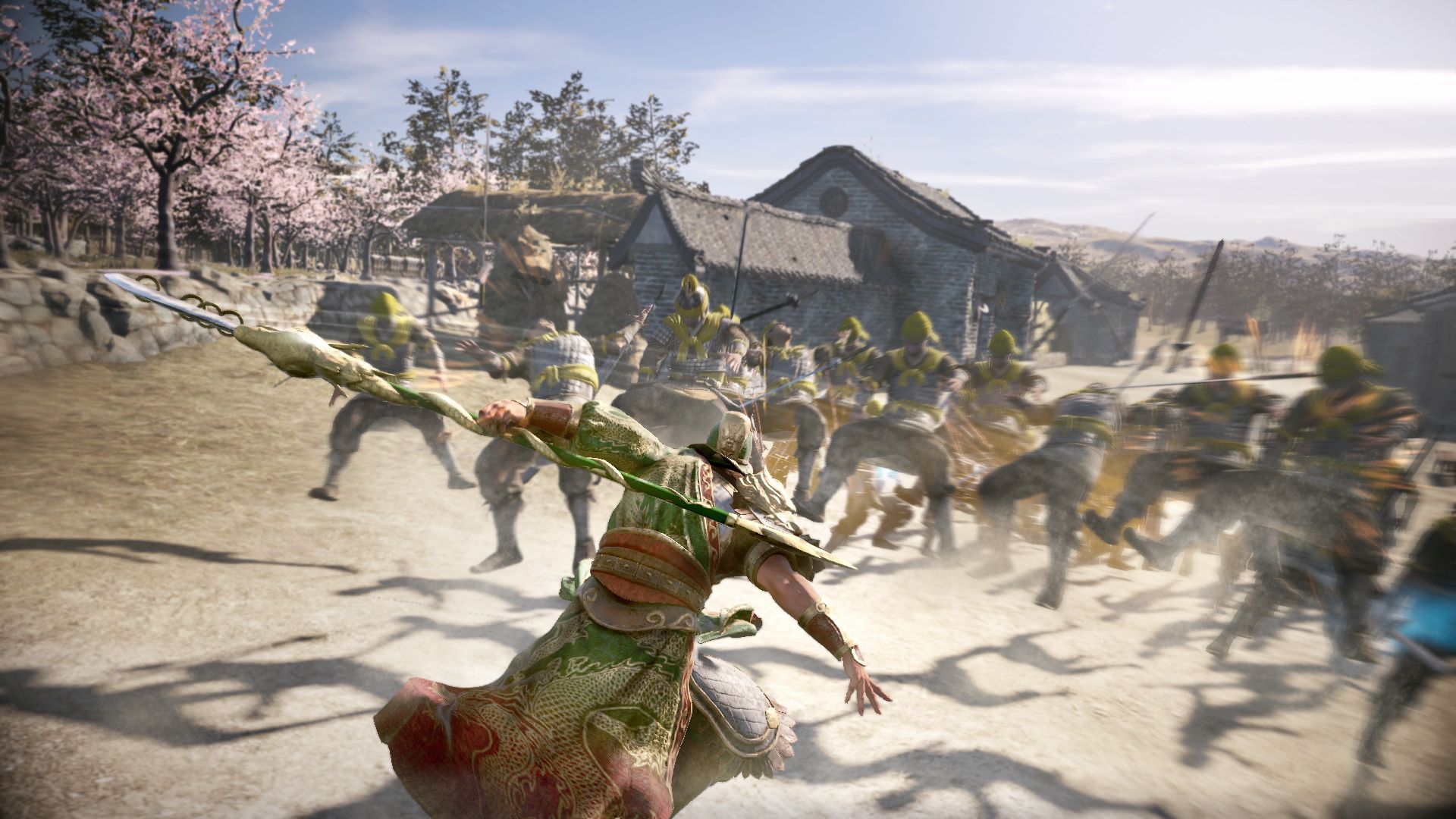 Battle with Yellow Turban Rebellion in a village