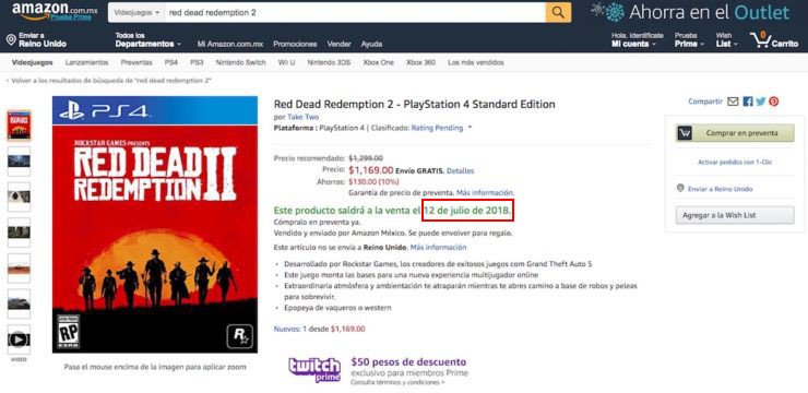 Red Dead Redemption 2 Amazon Mexico Leak