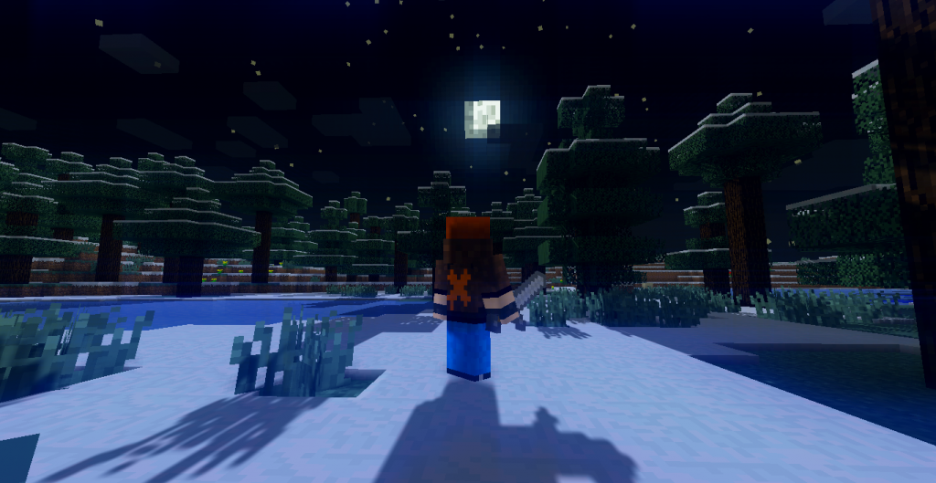 minecraft with shaders during the night by centocinquista d5iw2en