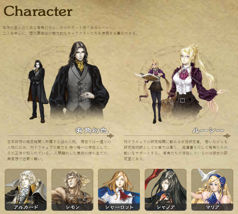 Castlevania Grimoire of Souls characters