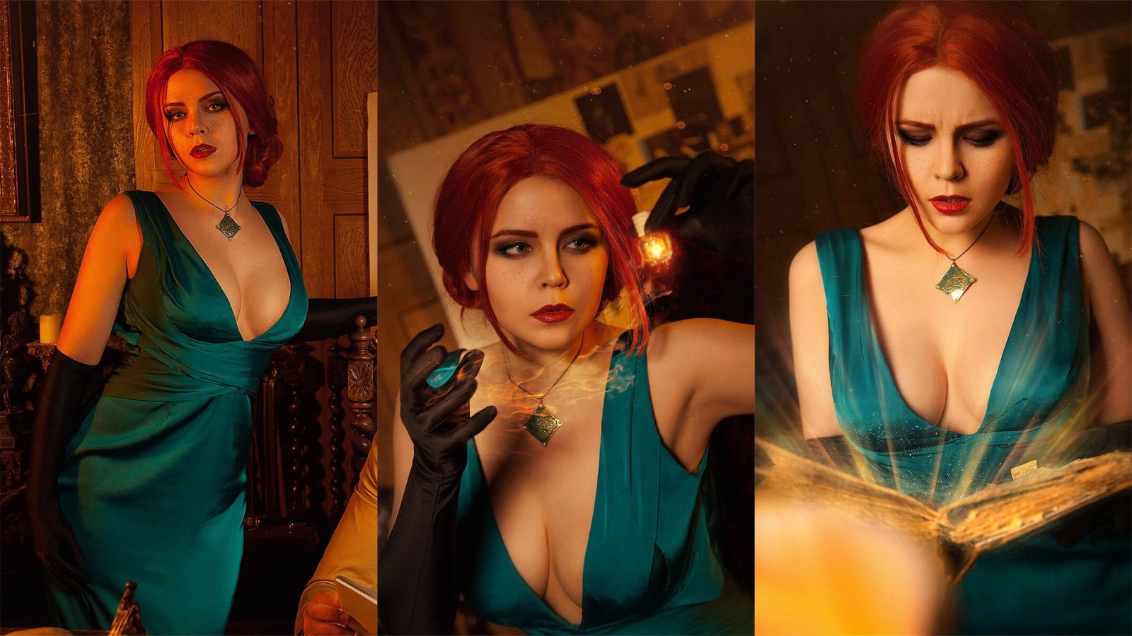 women collage cosplay readhead The Witcher Triss Merigold The Witcher 3 Wild Hunt 1217715.jpgd