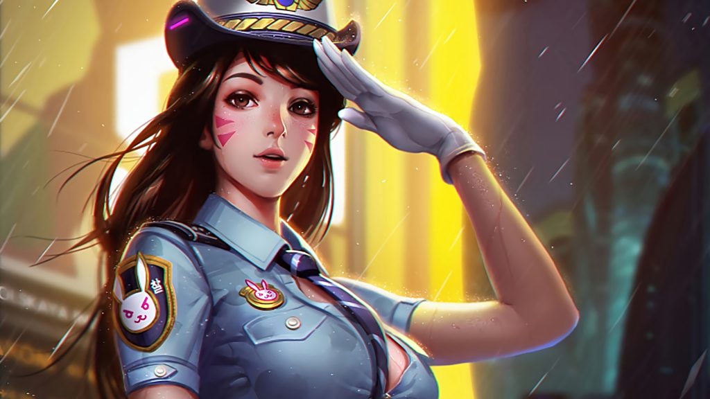 dva police officer girl overwatch 18313