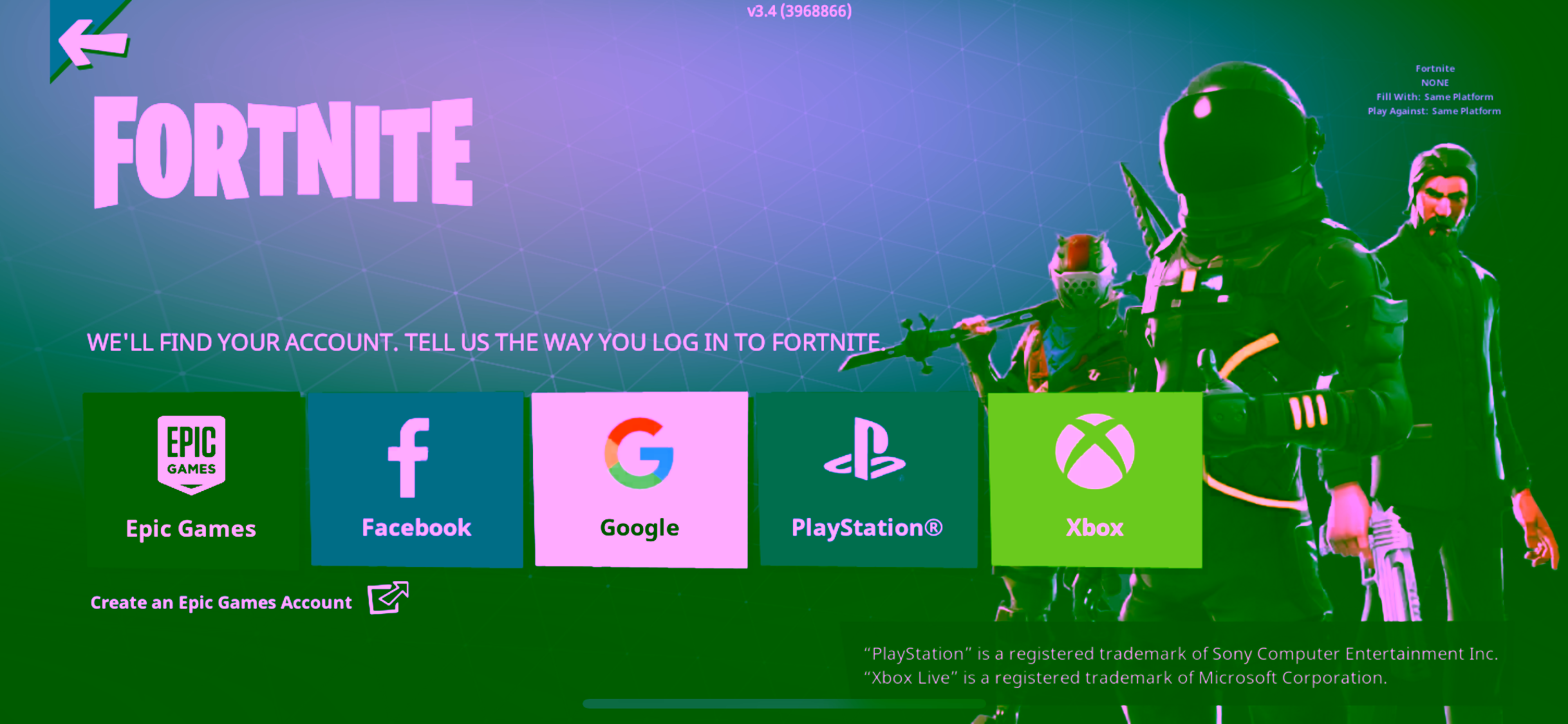 Fortnite mobile sign in 2