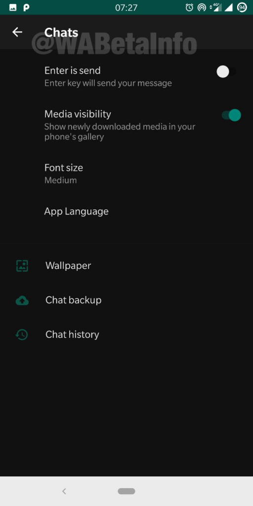DARKMODE ANDROID CHATS SETTINGS