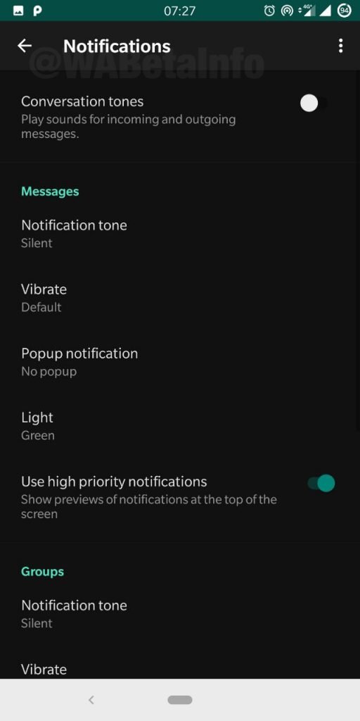 DARKMODE ANDROID NOTIFICATIONS SETTINGS