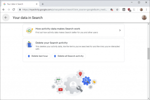 google delete search activity