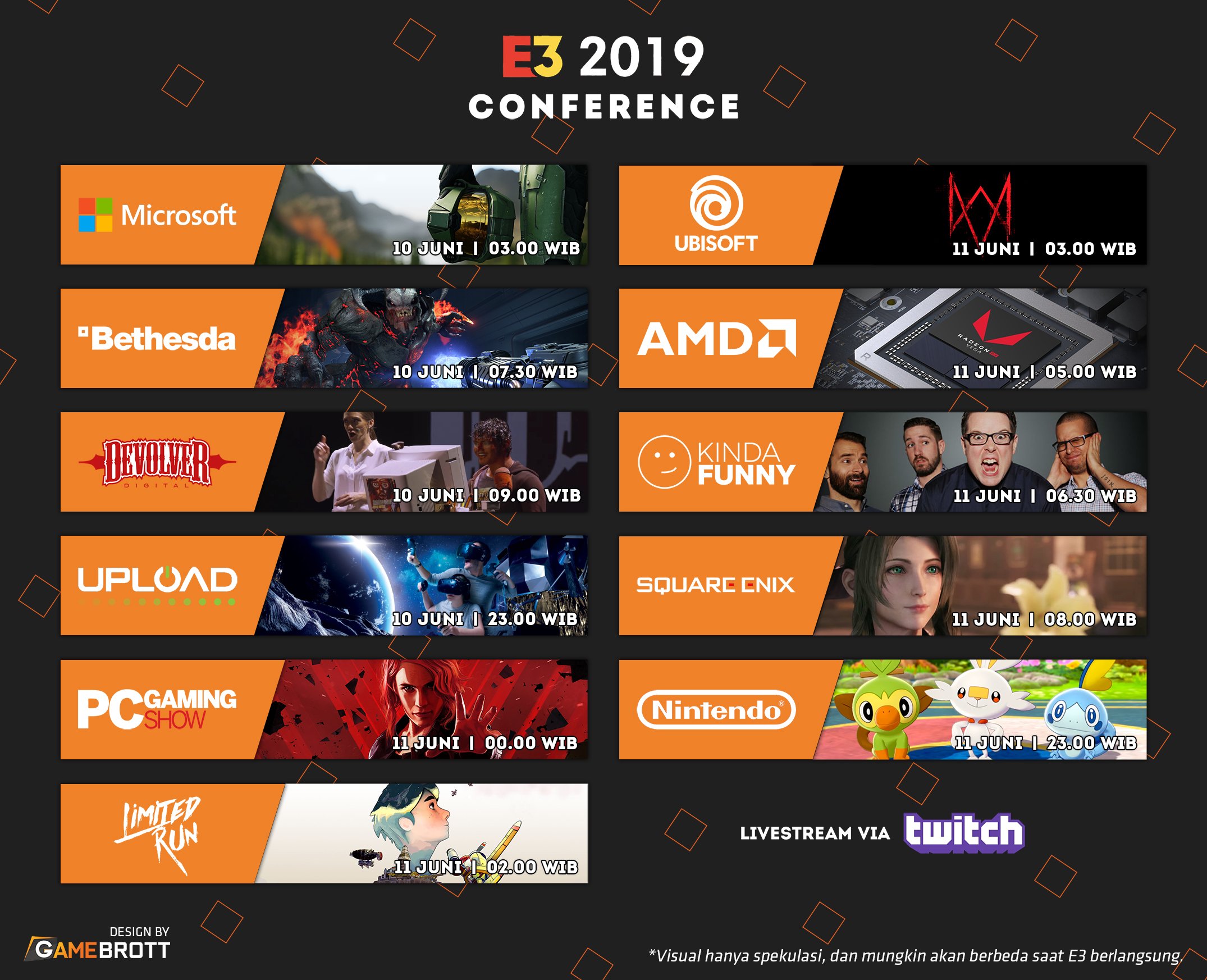 Jadwal Lengkap E3 2019 FIXED