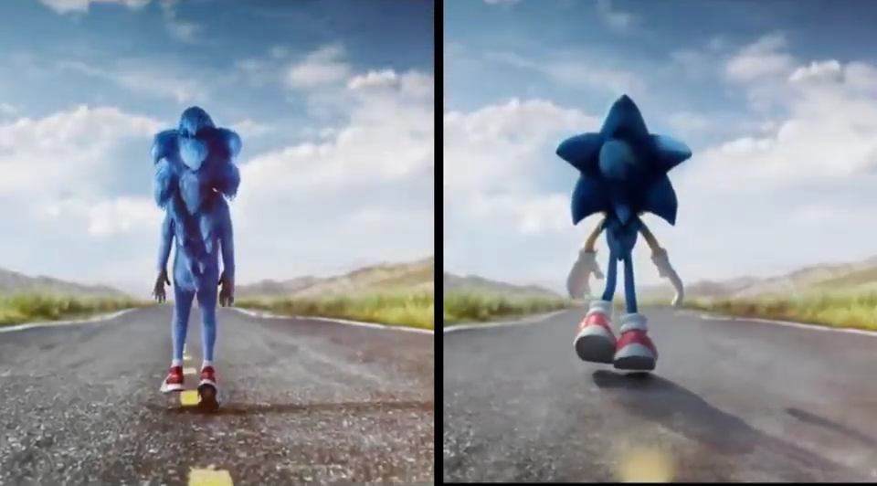 Sonic The Hedgehog 2019 Movie Trailer Remade Side By Side Comparison sonic trailer fixed 0 33 screenshot e1559541017517