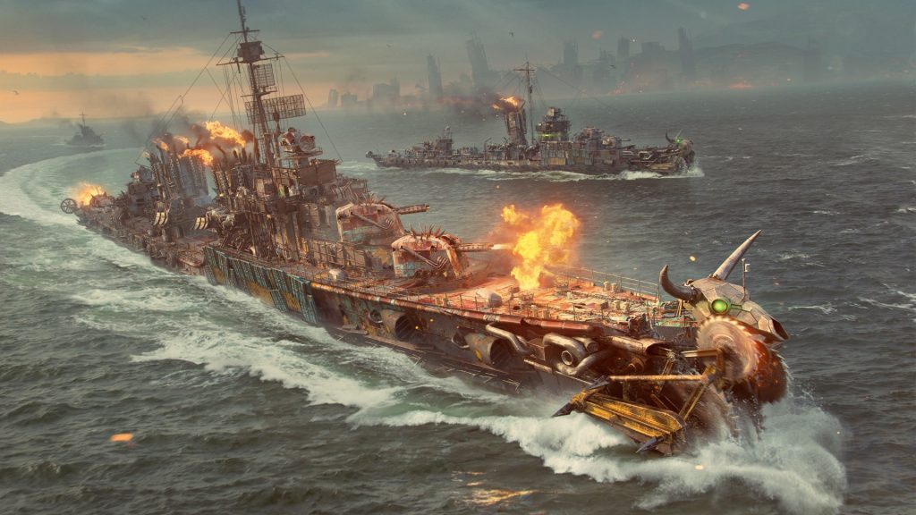 World of Warships Rogue Wave key art