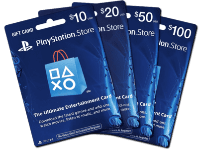 psn gift cards fanned