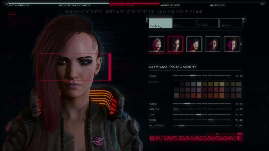 Cyberpunk 2077 character customization