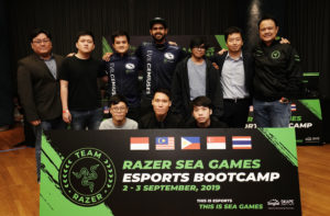The Singapore national esports team DOTA 2 with Evil Geniuses at the recent Razer SEA Games Esports Bootcamp held from 2 3 September 2019