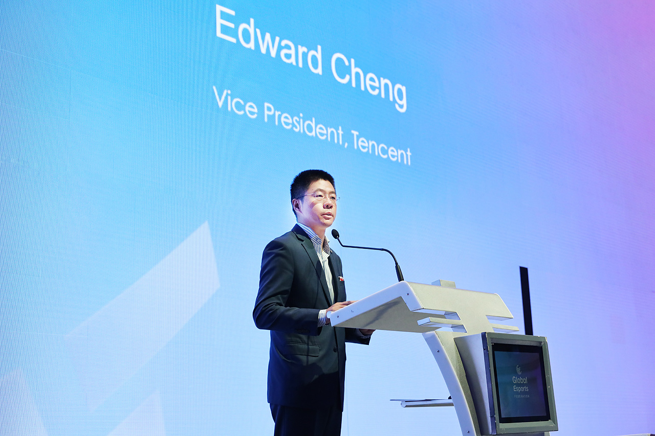 Edward Cheng Vice President of Tencent at the launch of the Global Esports Federation GEF.