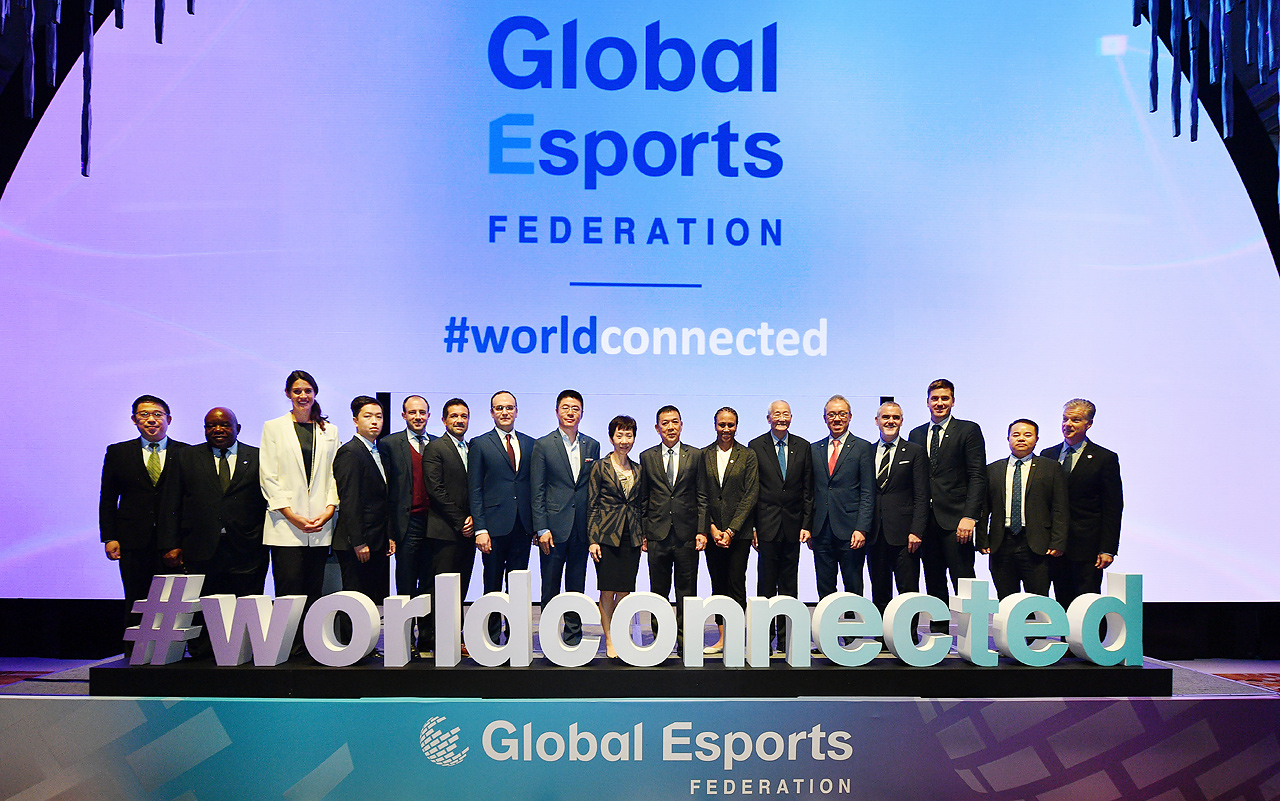 The GEF Board present at the launch of the Global Esports Federation.