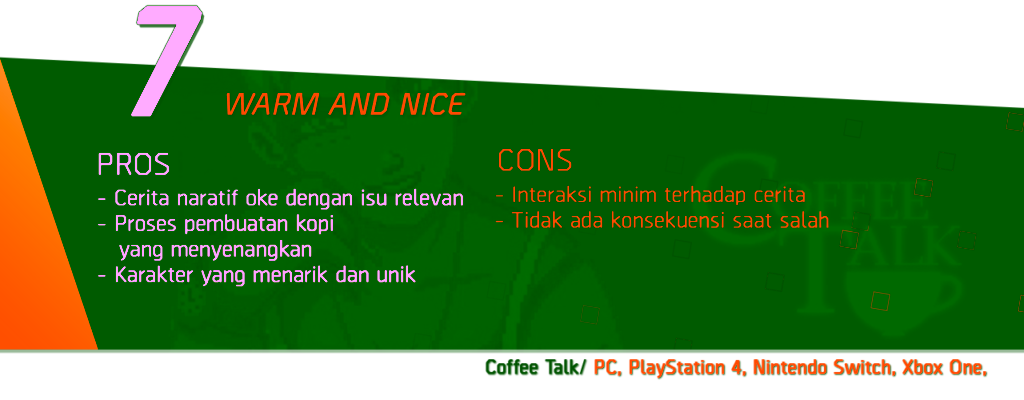 REVIEW SCORE Coffee talk