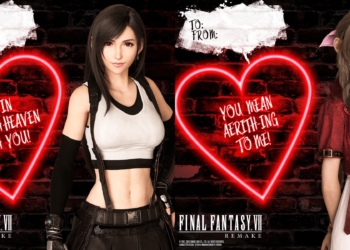Final Fantasy VII FF7 Remake Cloud Aerith Tifa Barret Sephiroth Valentines Day Cards Siliconera 2