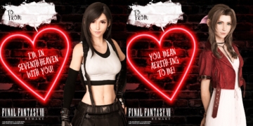 Final Fantasy VII FF7 Remake Cloud Aerith Tifa Barret Sephiroth Valentines Day Cards Siliconera 2