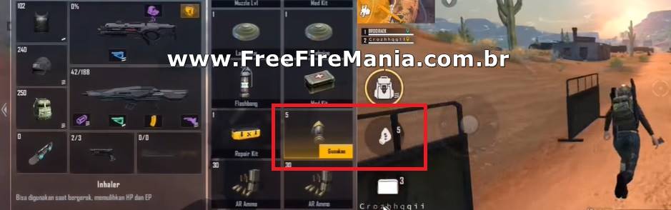 inalador free fire novo item