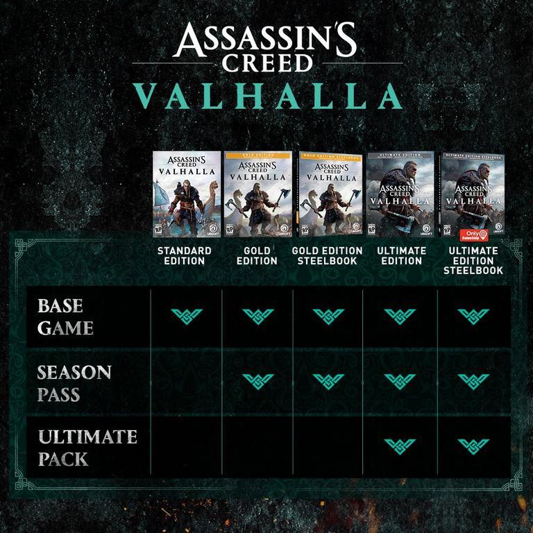 3664357 3997682795 Assassins Creed Valhalla Ultimate Edition Steelbook Only at GameStop