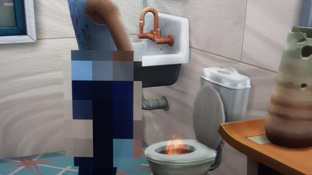 the sims 4 flaming pee