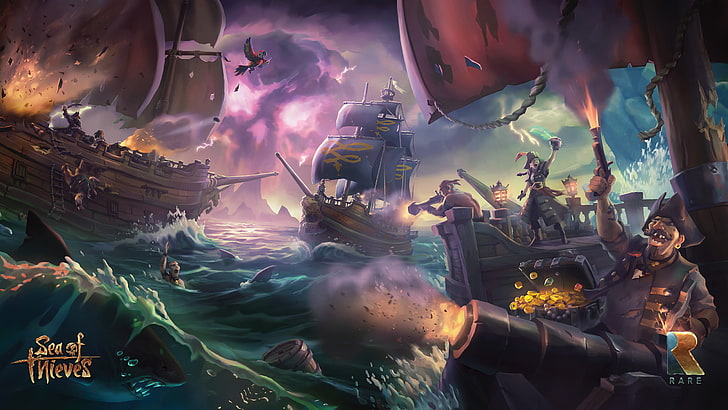 video games sea of thieves battleship wallpaper preview