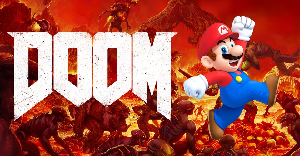 Doom 2016 Logo Super Mario Nintendo