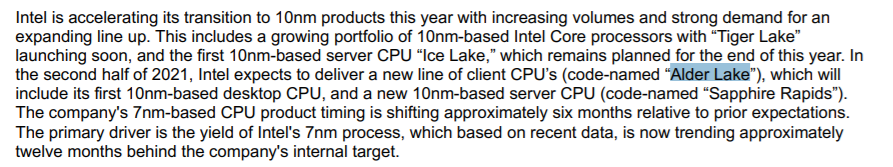 Intel Alder Lake 10nm