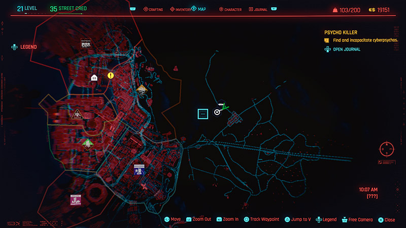 Cyberpunk 2077 Caliburn Location Map