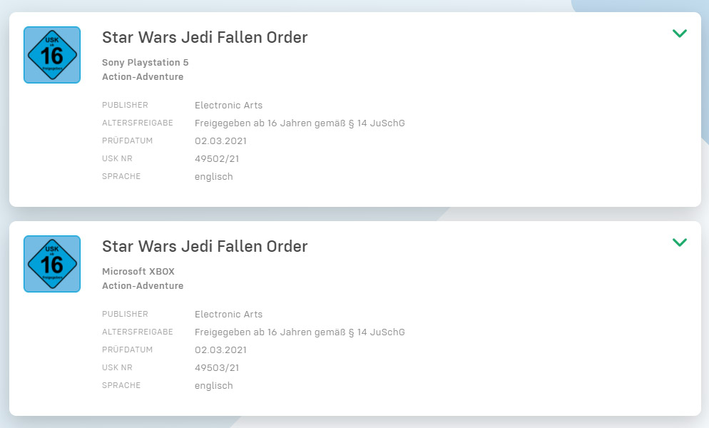 Jedi Fallen Order Ratings 03 18 21