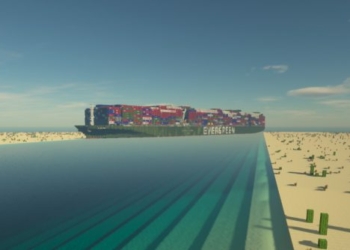 Minecraft Suez Canal Ever Given 580x334