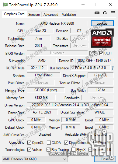 Amd Radeon Rx 6600 Gpuz