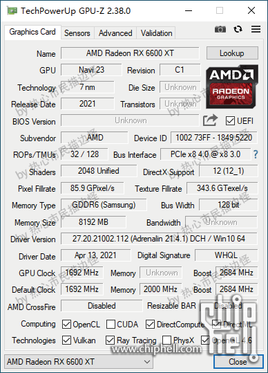 Amd Radeon Rx 6600xt Gpuz