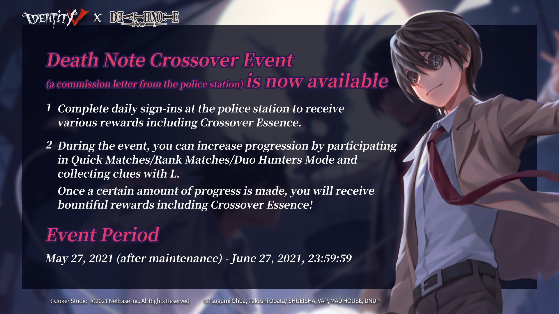 Bersiaplah Event Kolaborasi Game Identity V dengan Death Note Akan Segera Dimulai 2