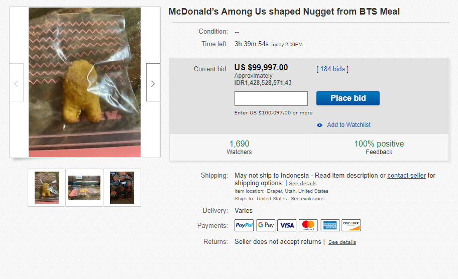 Nugget Among Us McDonald BTS