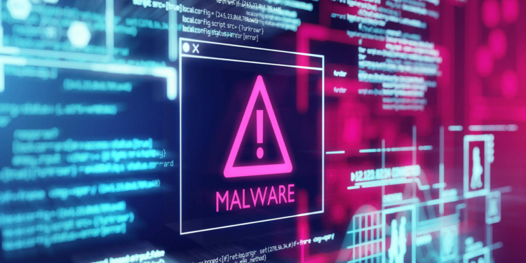 A Computer Screen With Program Code Warning Of A Detected Malwar