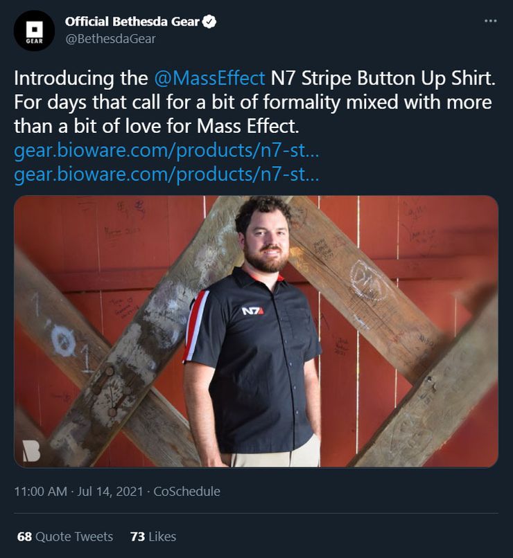 Mass Effect Merchandise Bethesda Shirt Posts
