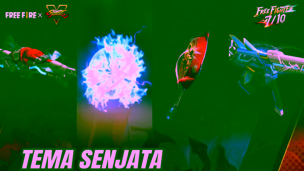 Detail Lengkap Seluruh Item Event Kolaborasi Free Fire x Street Fighter 5 Tema Senjata
