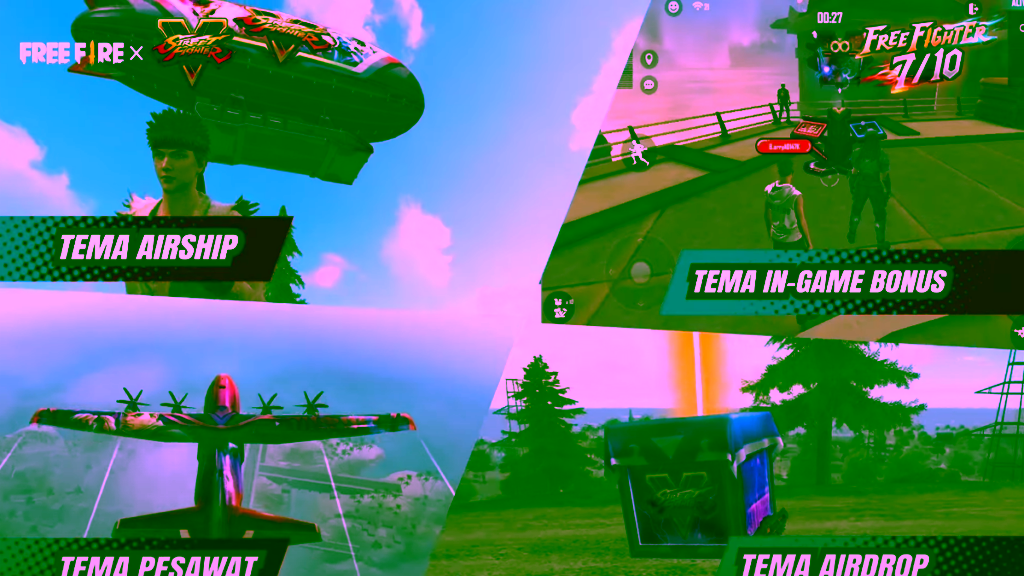 Detail Lengkap Seluruh Item Event Kolaborasi Free Fire x Street Fighter 3 Tema Pesawat
