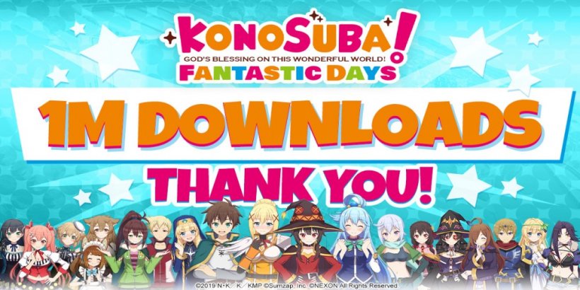 Konosuba Fantastic Days One Million Downnloads Header Jpg 820
