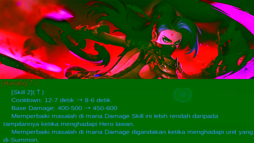 16 Hero yang Dapatkan Buff di Mobile Legends Patch Note 1.6.18 10 buff Hanabi patch note 1.6.18