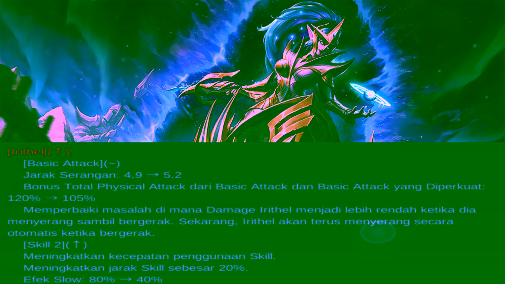16 Hero yang Dapatkan Buff di Mobile Legends Patch Note 1.6.18 6 Buff Irithel patch note 1.6.18