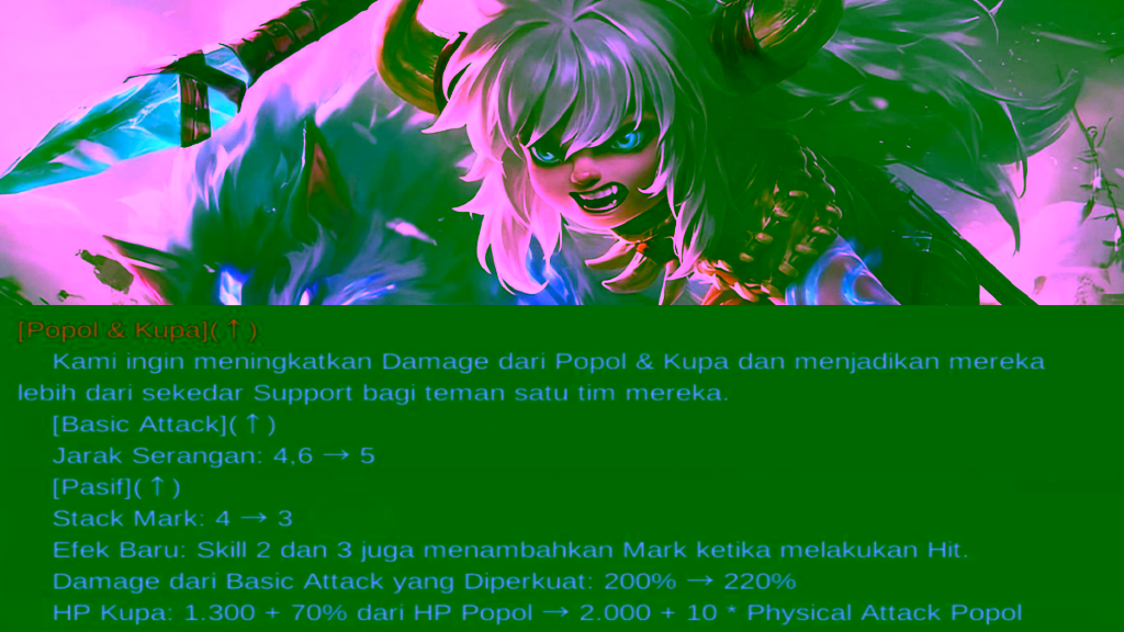 16 Hero yang Dapatkan Buff di Mobile Legends Patch Note 1.6.18 7 buff Popol Dan Kupa patch note 1.6.18
