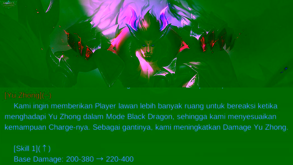 16 Hero yang Dapatkan Buff di Mobile Legends Patch Note 1.6.18 16 Yu Zhong