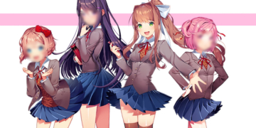 Tim Doki Doki Literature Club Plus Kebingungan Memilih Penerjemahan Just Monika Versi Jepang Header