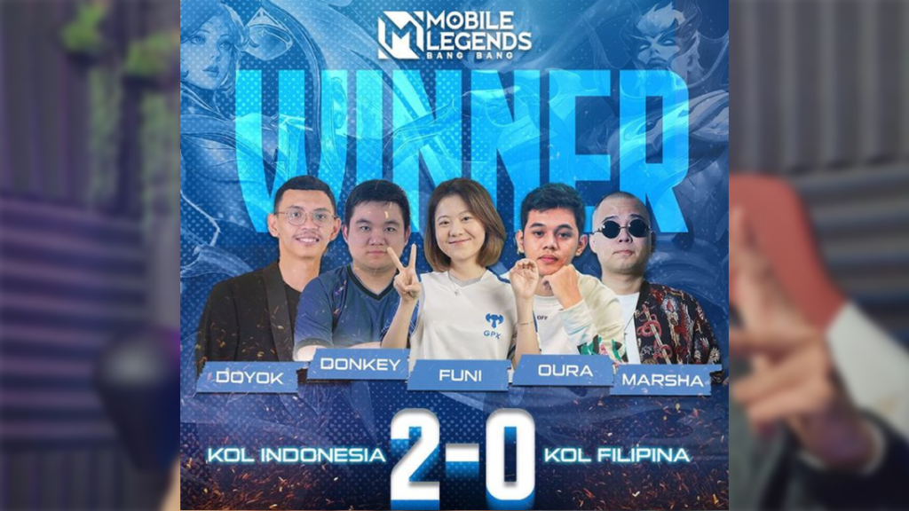 Hasil pertandingan konten kreator Mobile Legends Indonesia vs filipina