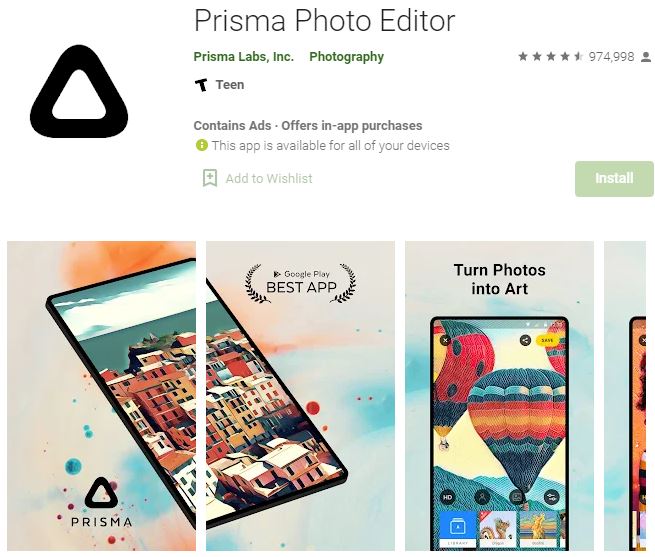 Prisma Filter Editor