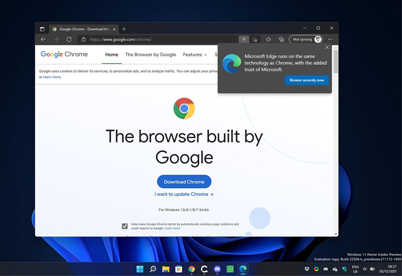 Google Chrome Dari Microsoft Edge